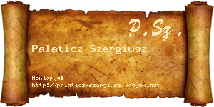 Palaticz Szergiusz névjegykártya